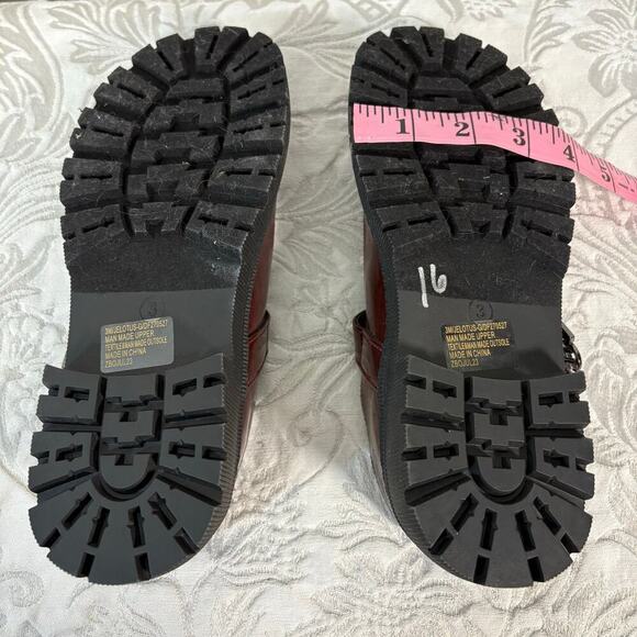 DAISY FUENTES Youth Girls Mary Jane Loafer Burgundy Sz 3 Preppy Dark Fairy Core - Picture 8 of 8